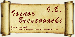 Isidor Brestovački vizit kartica